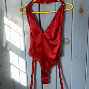 For Love and Lemons Aries Red Bodysuit NWT size Small